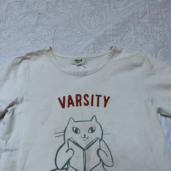Oeuf Varsity Book Club Cat Tee Size 2T - Picture 5 of 7